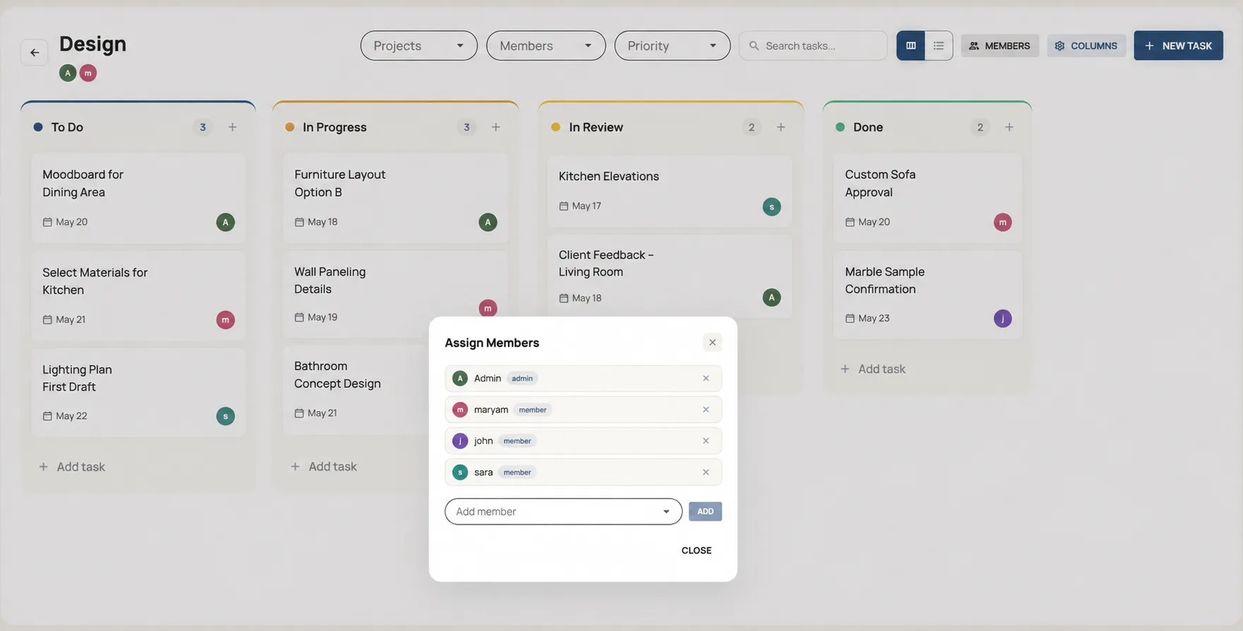 Studio reporting and visibility layer supporting board oversight and access control