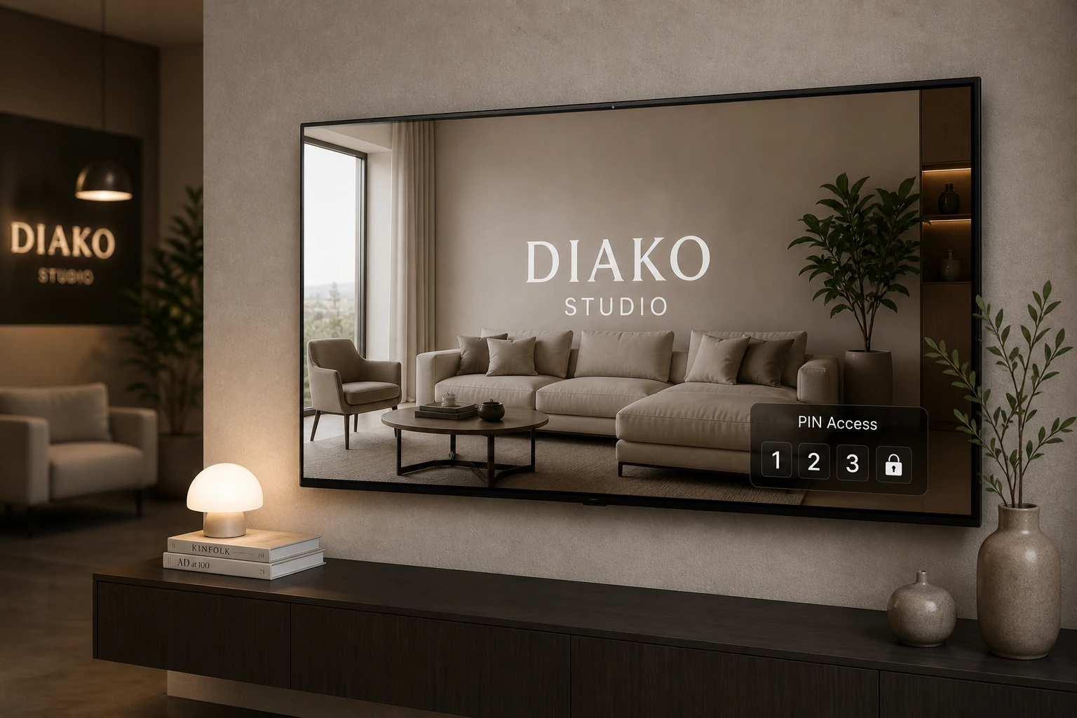 Secure and professional showroom display playback on a public-facing screen
